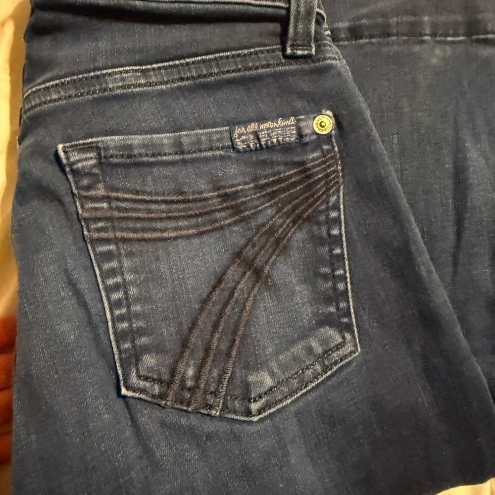 7 For All Mankind Women’s Dark Blue Dojo Trouser Jeans.